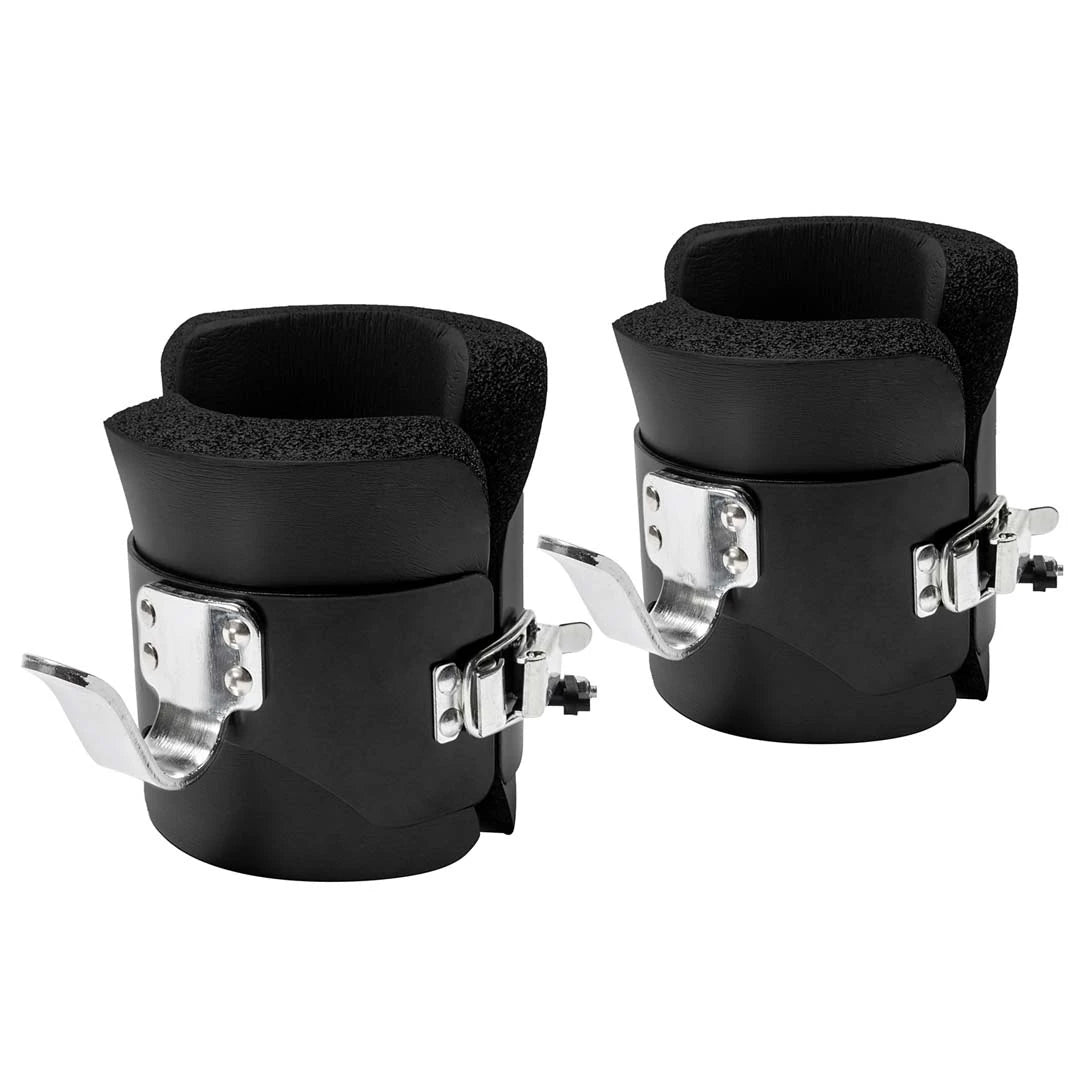 Ett par svarta Virtufit Gravity Inversion Boots med tjock skumvaddering och robusta stålhakar för hängande träning., bild 1 av 1