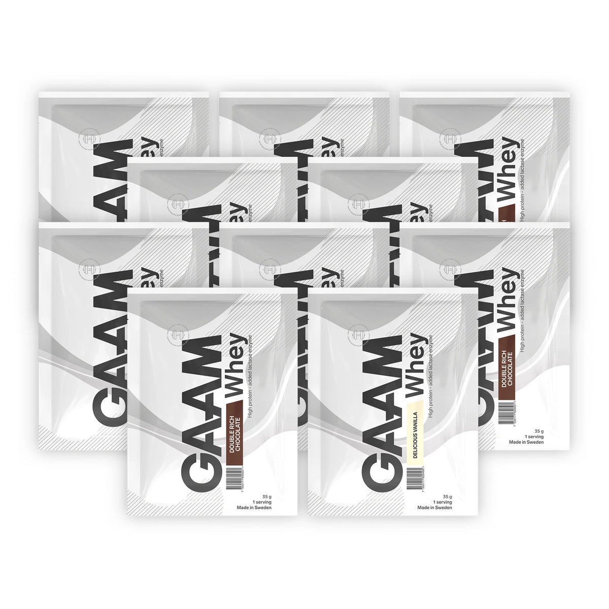 GAAM Whey Proteinpulver Travel Pack 10 x 35 g, bild 1 av 1