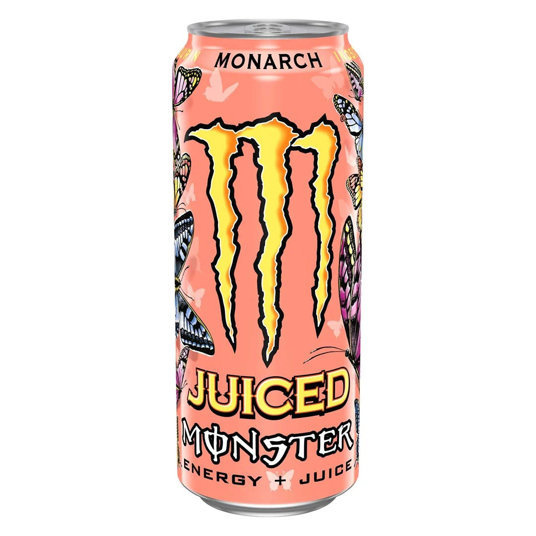 Monster Energy 500 ml i en rosa burk dekorerad med fjärilar för smaken Monarch., bild 3 av 20