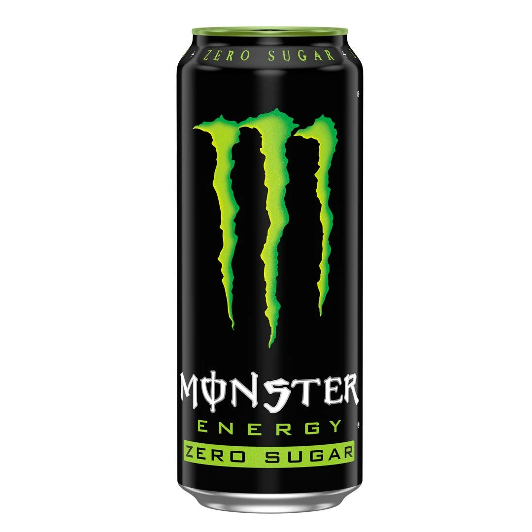 Monster Energy 500 ml i en svart burk med klassisk grön logotyp för smaken Green Zero Sugar., bild 8 av 20