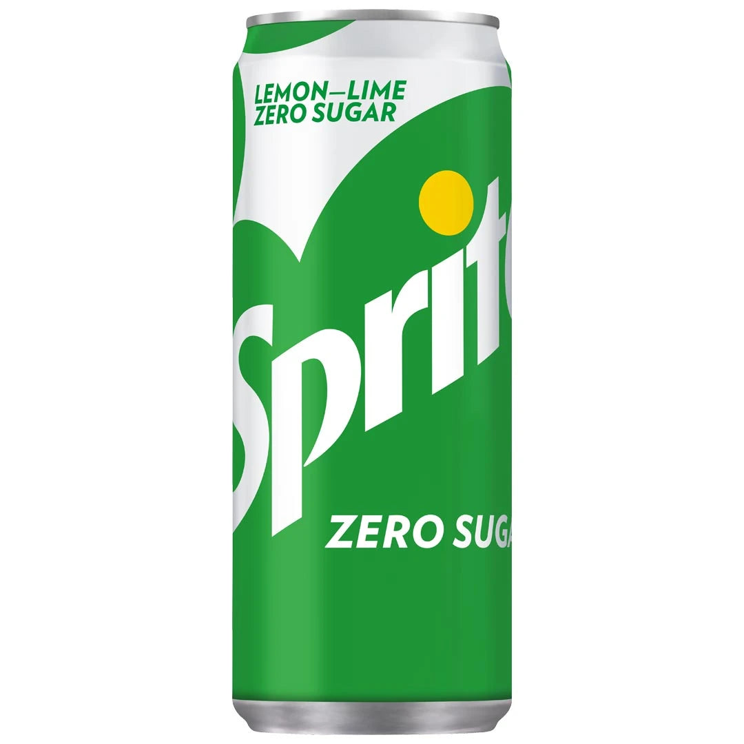 Sprite Zero 330 ml sockerfri läsk i en klassisk grön och vit aluminiumburk med citron- och limesmak., bild 1 av 1