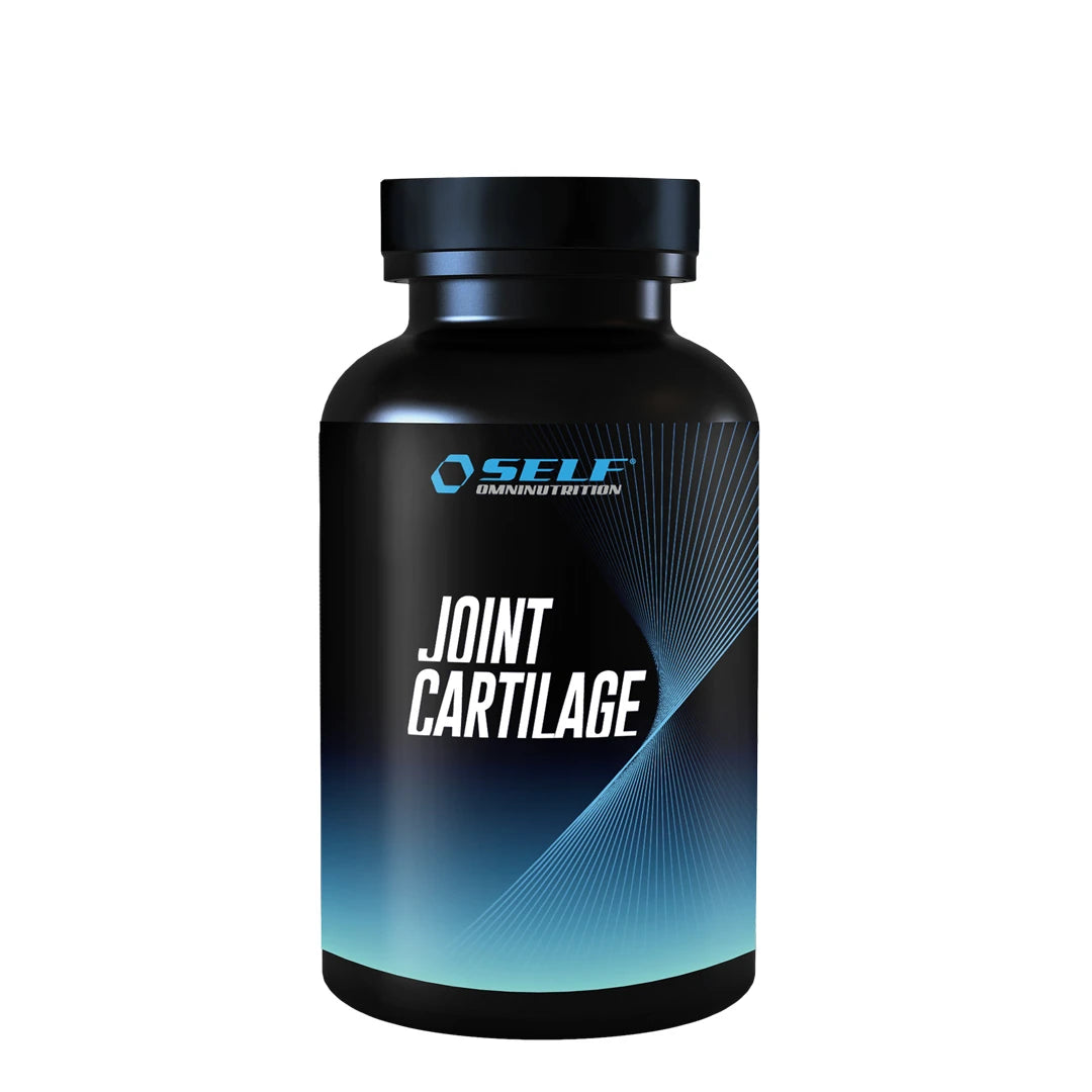 Self Omninutrition Joint Cartilage 120 caps kosttillskott, förpackad i en svart burk med blå detaljer., bild 1 av 1