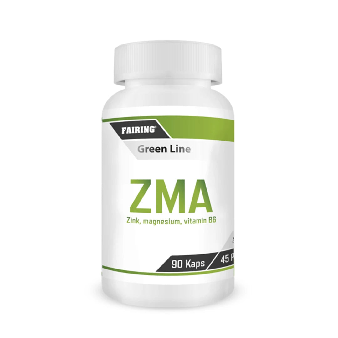 Fairing ZMA 90 caps kosttillskott i en vit burk med gröna detaljer och märkningen Green Line., bild 1 av 1