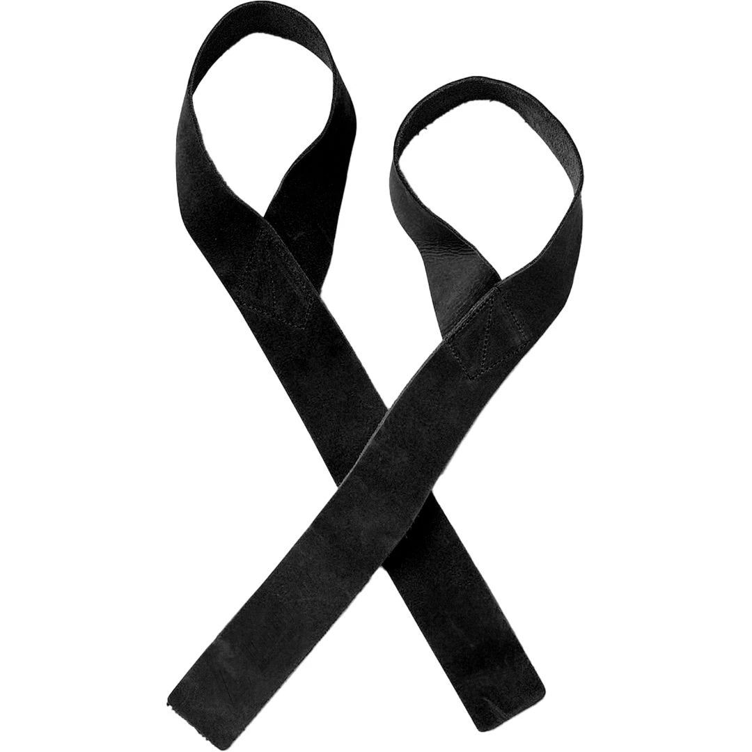 Ignited Pro Leather Straps Black är två svarta dragremmar i förstklassigt läder med ergonomisk design för tunga dragövningar., bild 1 av 1