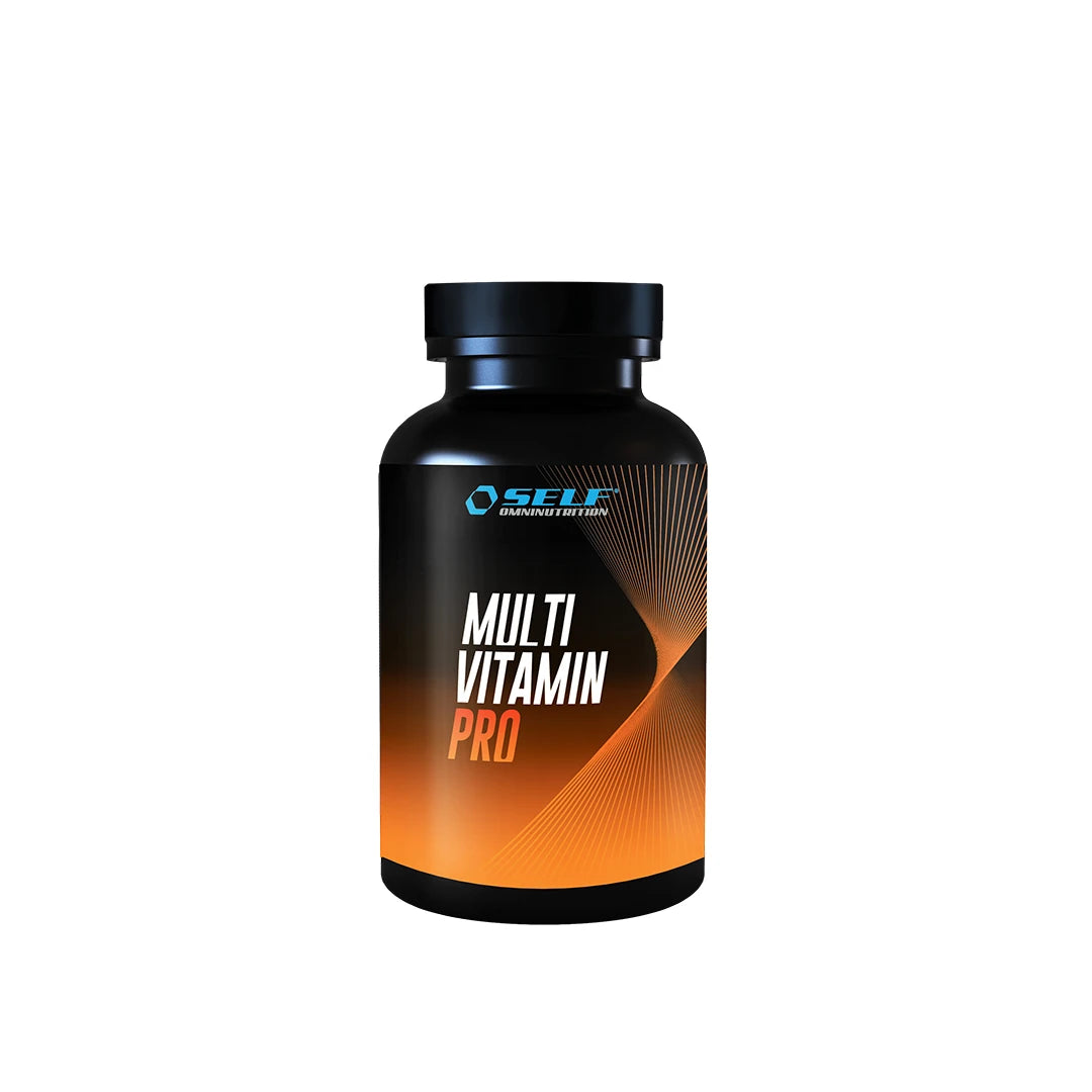 Self Omninutrition Multivitamin 120 caps i en svart burk med orange detaljer för ett komplett kosttillskott., bild 1 av 1