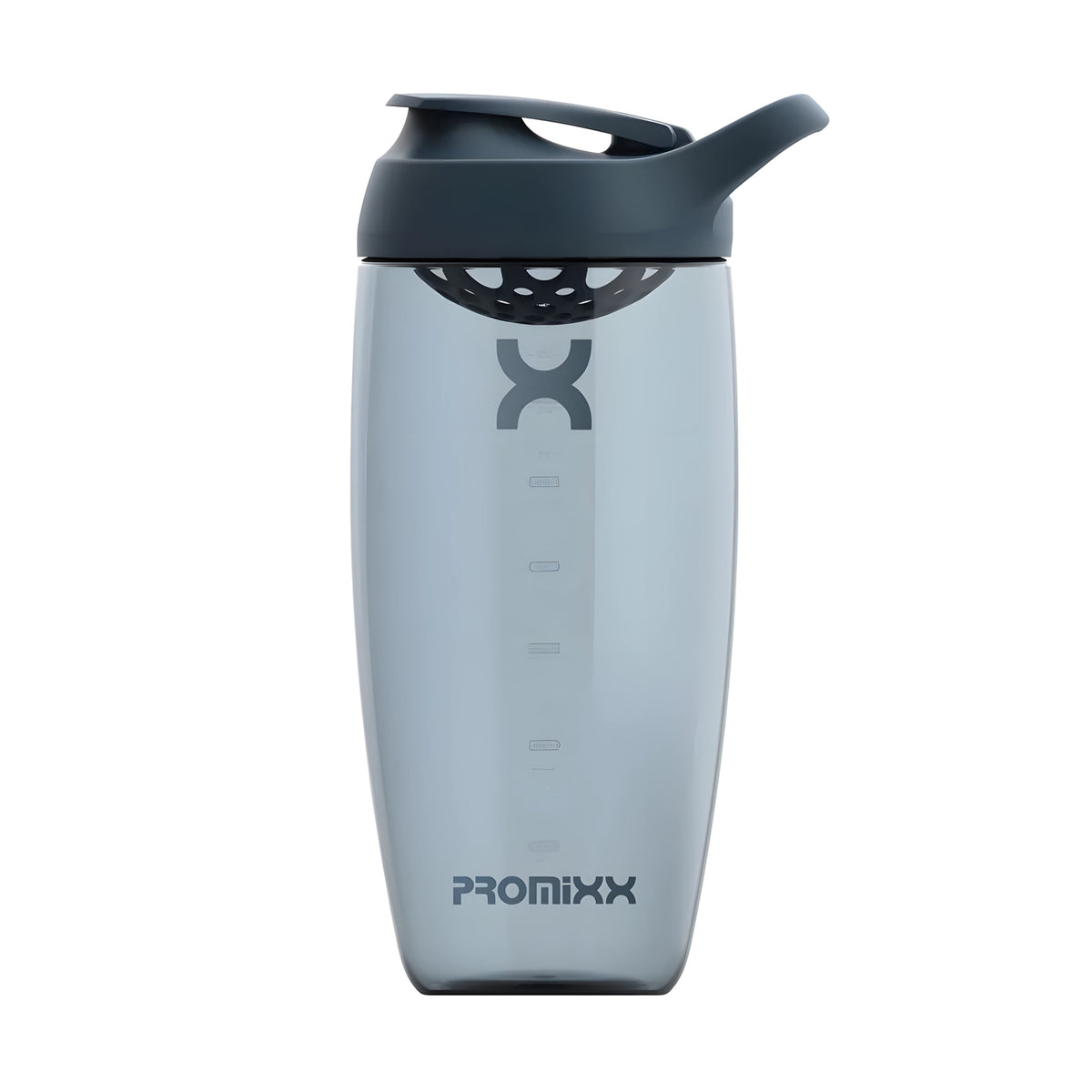 Grafitgrå ProMixx Pursuit Shaker Bottle 700 ml med transparent design, inbyggd agitator och tätslutande lock., bild 3 av 4