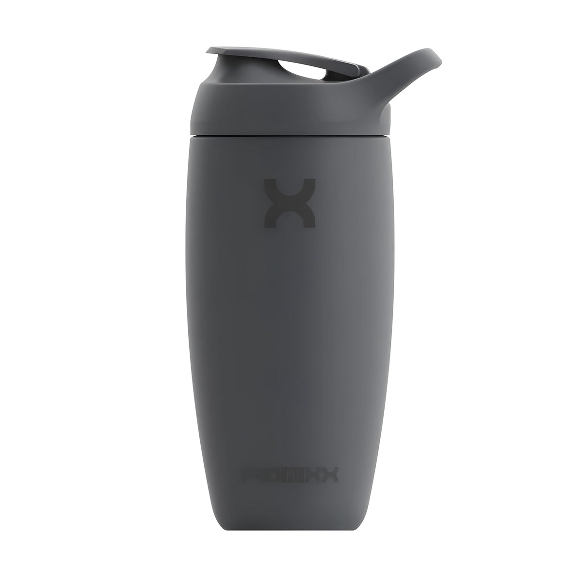 Grafitgrå ProMixx Pursuit Double Wall Steel 550 ml, en isolerad shakerflaska i stål med silikongrepp och sportlock., bild 4 av 5