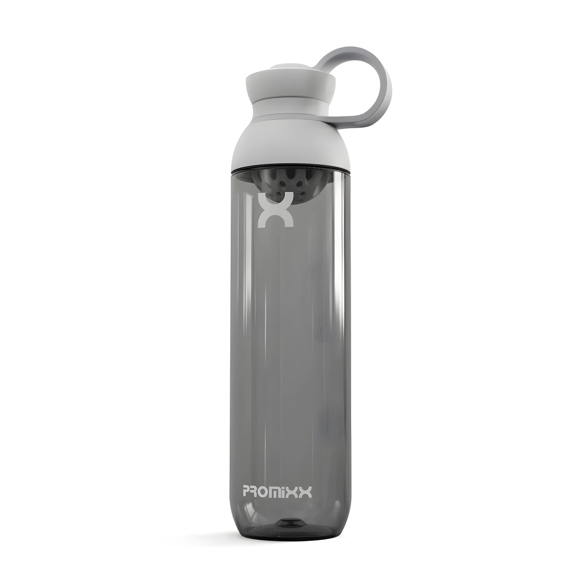 ProMixx Form Hybrid Bottle 760 ml i transparent grått med ljusgrått lock, en praktisk shaker för träning., bild 1 av 3