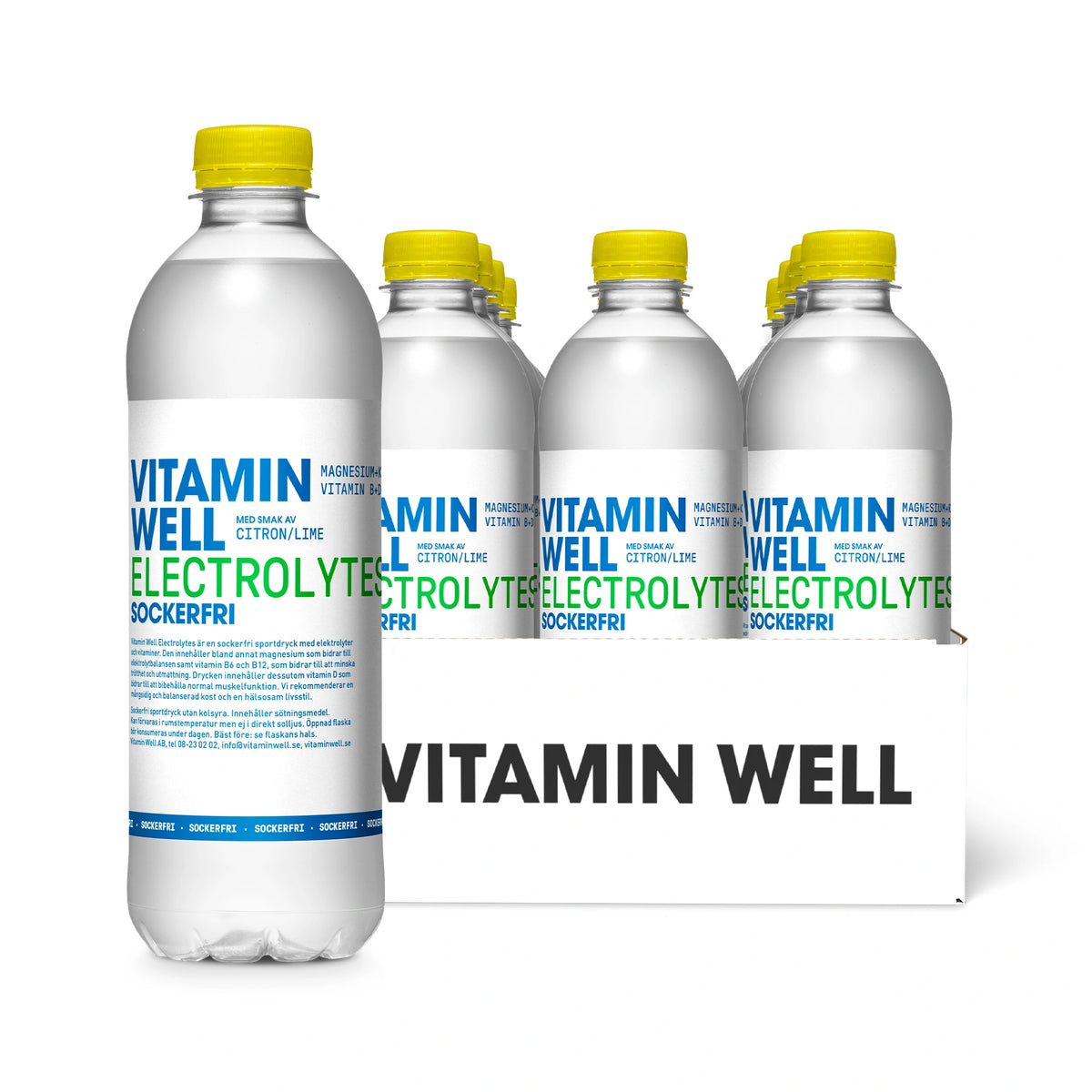 12 x Vitamin Well Electrolytes 500 ml Citron/Lime Sockerfri