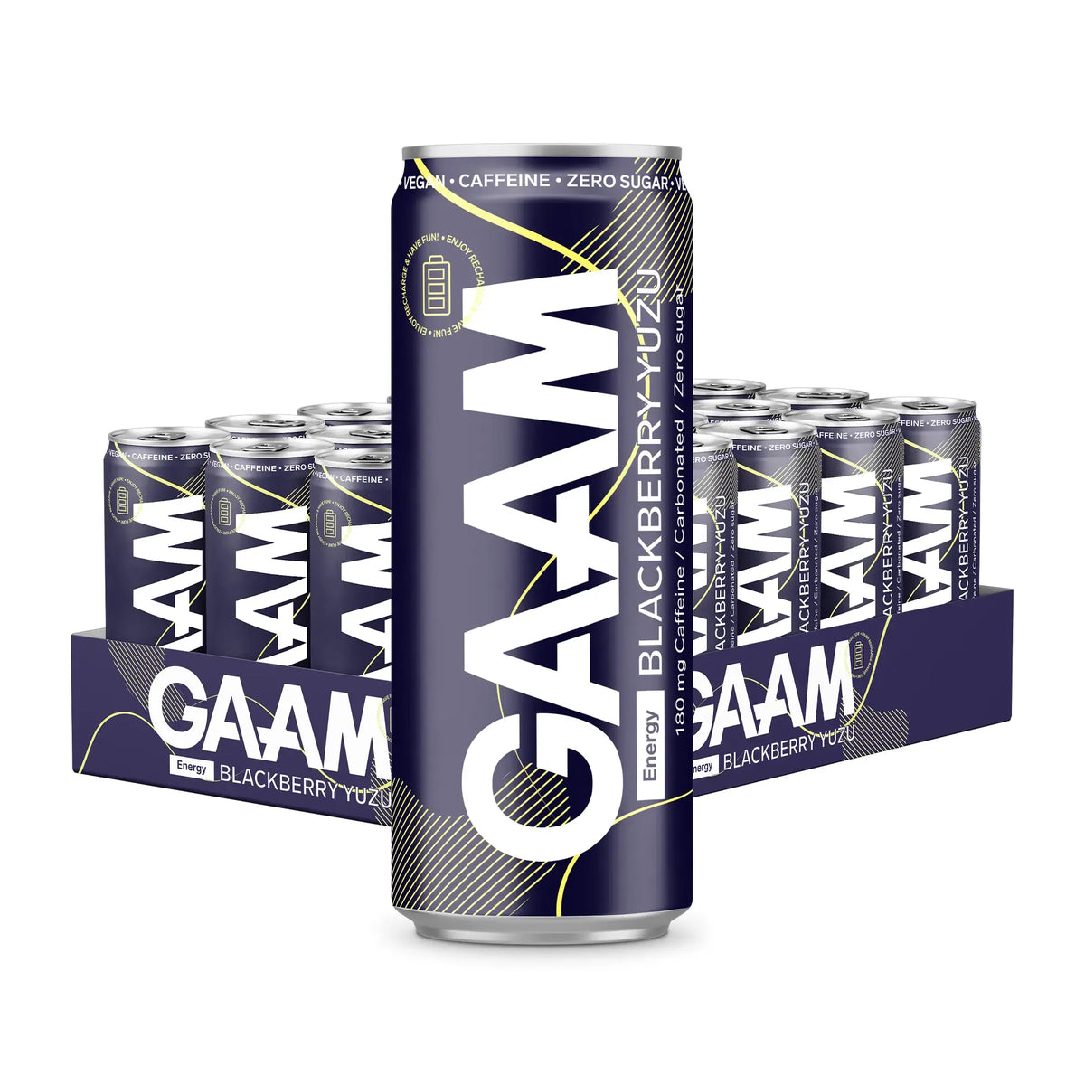 24 x GAAM Energy 330 ml Blackberry Yuzu