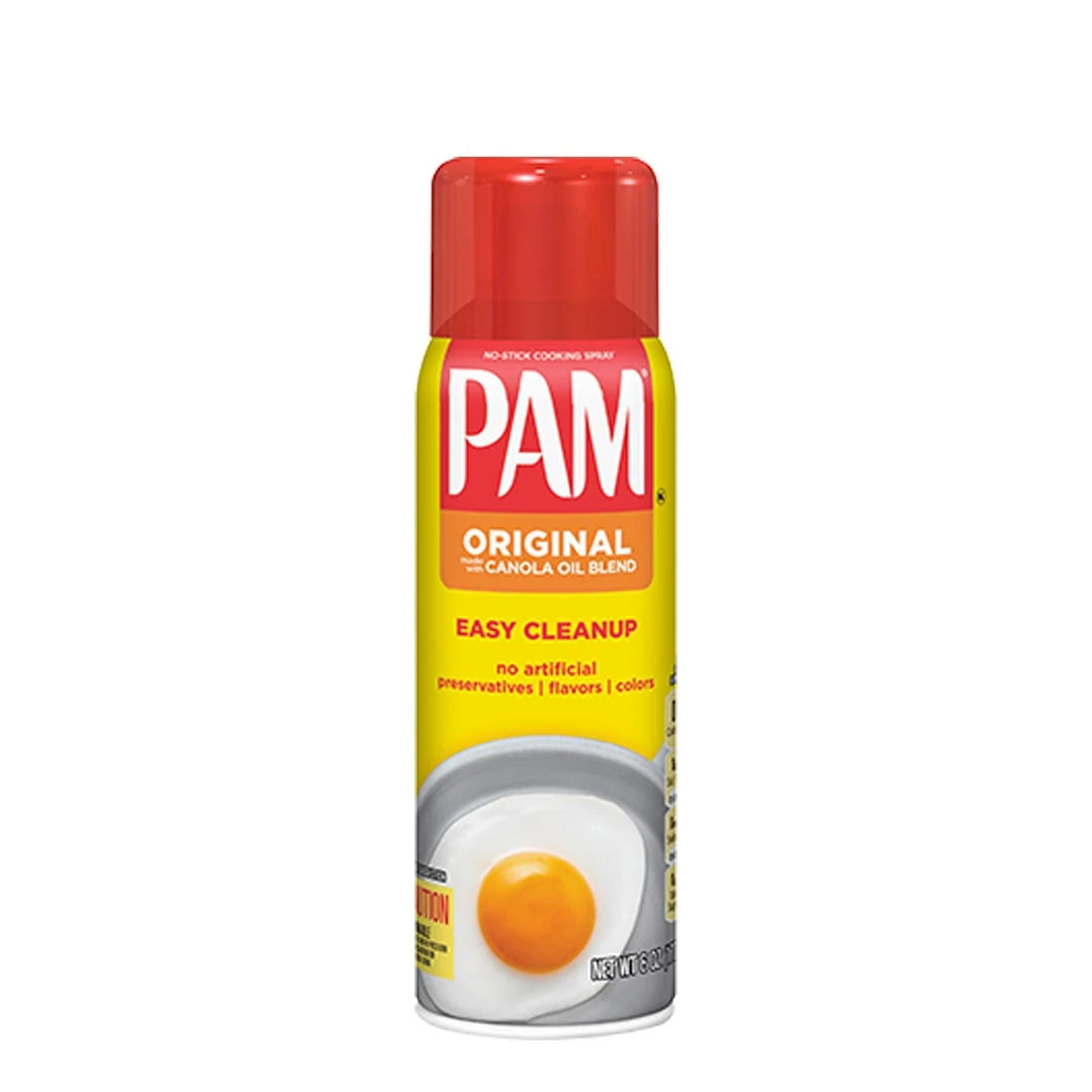 Pam Cooking Spray 482 g i en gul och röd sprayflaska för varianten Original., bild 1 av 2