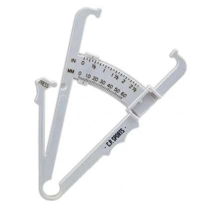 C.P. Sports Fat Caliper Fettmätare i vit plast med tydlig mätskala för enkel mätning av kroppsfett., bild 1 av 1