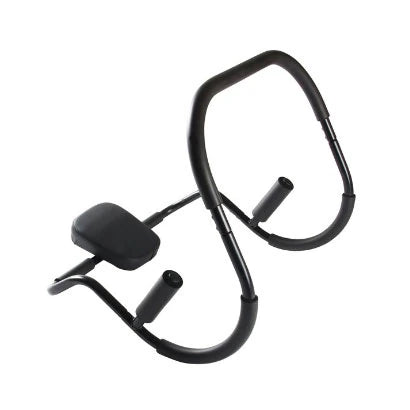 Svart Virtufit Ab Roller, ett ergonomiskt träningsredskap i stål med vadderat nackstöd och greppvänliga handtag., bild 1 av 1