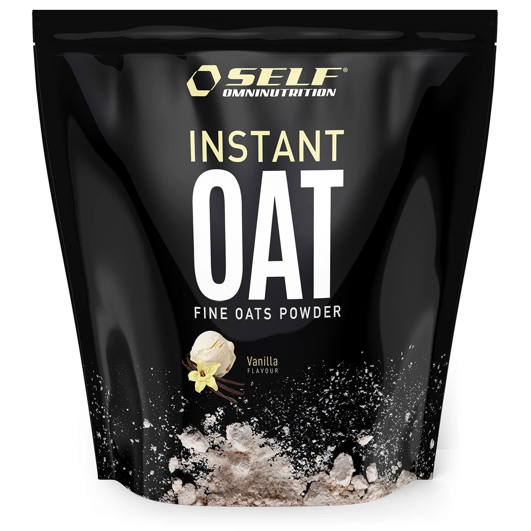 Self Omninutrition Instant Oat 1 kg havremjöl i en svart påse med smaken Vanilla., bild 2 av 14