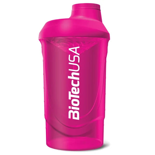 BiotechUSA Wave Shaker 600 ml i rosa färg med vit logotyp., bild 3 av 4