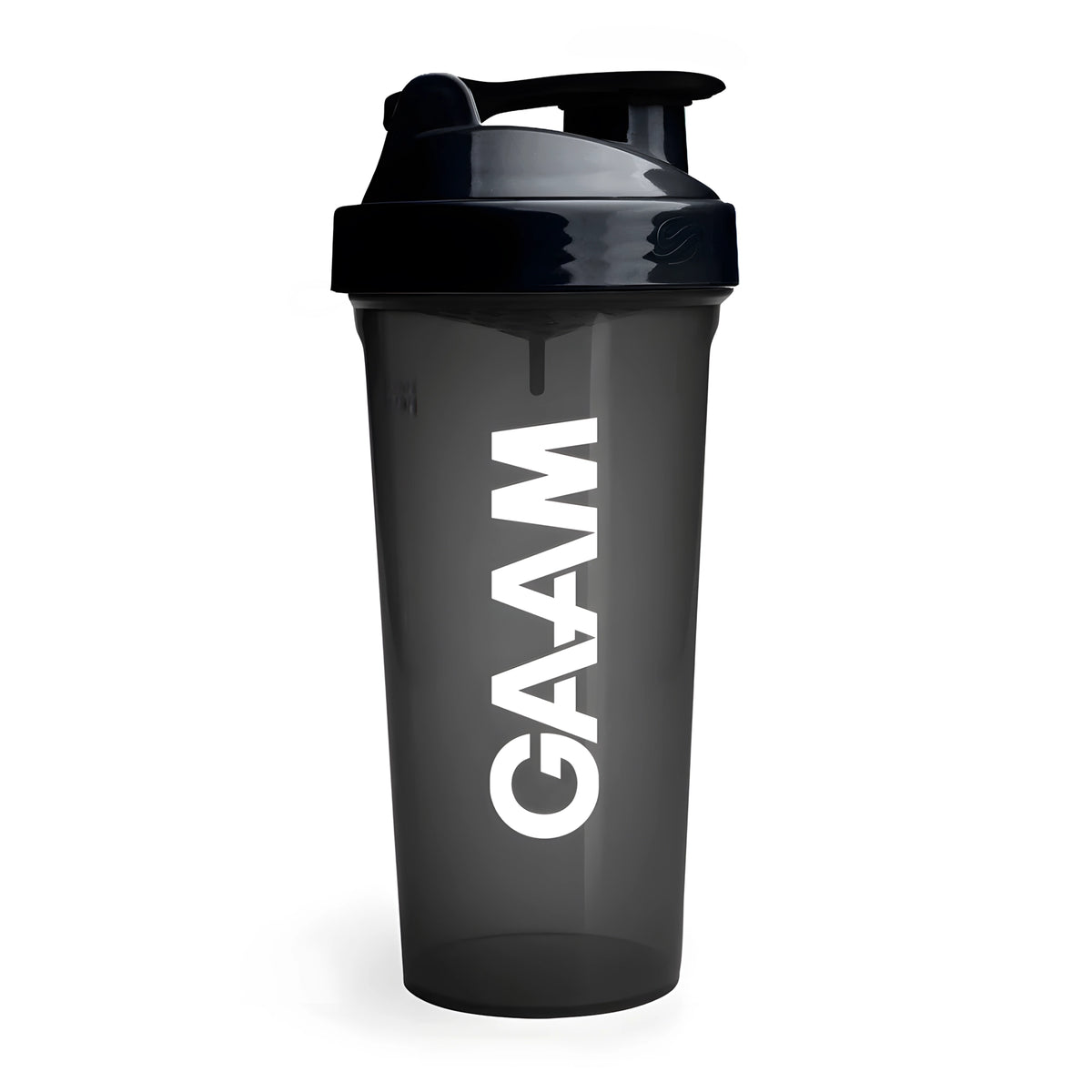 GAAM Shaker 800 ml i svart, halvtransparent design med svart skruvkork och vit logotyp., bild 5 av 5