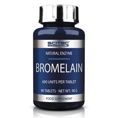 Scitec Nutrition Bromelain 90 caps i en mörkblå burk med silverfärgat lock och etikett., bild 1 av 1