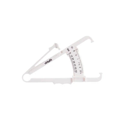Virtufit Fat Caliper kroppsfettmätare i vit PVC med tydlig skala för enkel mätning., bild 1 av 1