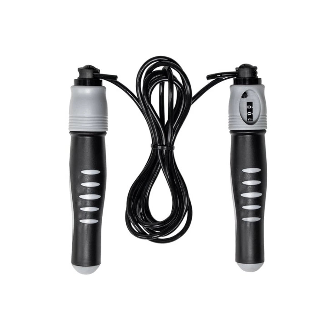 Virtufit Skipping Rope With Counter, ett svart hopprep i PVC med ergonomiska handtag och inbyggd räknare., bild 1 av 1