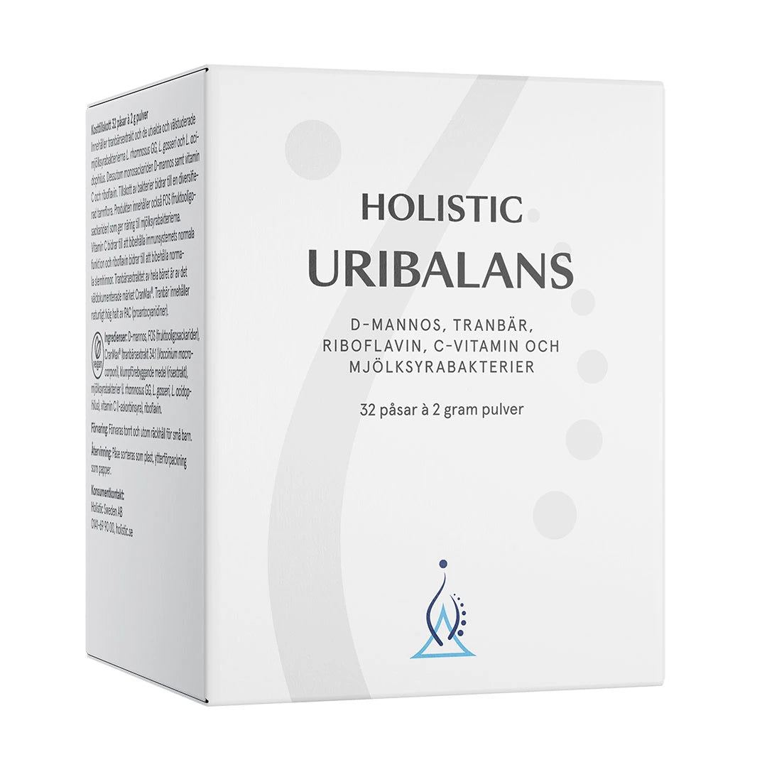 Holistic Uribalans 32 påsar veganskt kosttillskott förpackad i en vit ask., bild 1 av 1